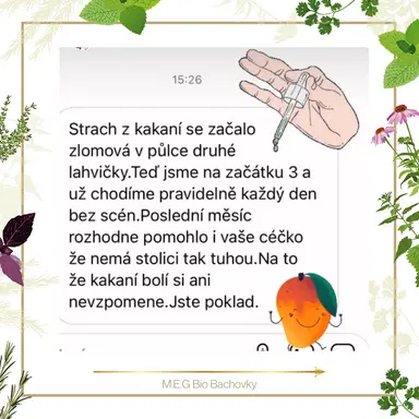 M.E.G Bio Bachovky pomohou odstranit špatný zážitek, blok a strach z kakání.