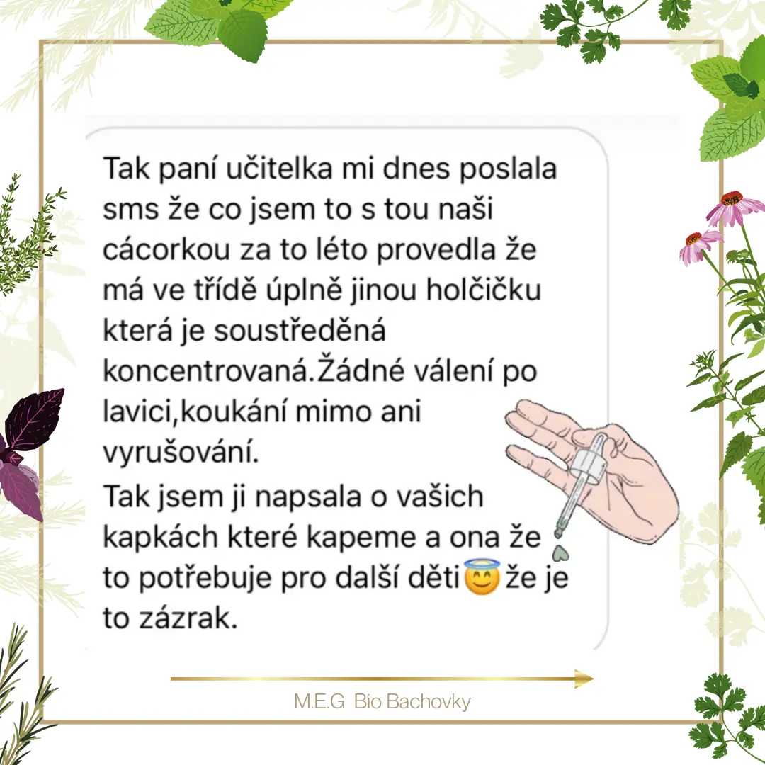 M.E.G Bio Bachovky pomohou odstranit negativní emoce, proud myšlenek a bloky, které brání dítěti v soustředění.