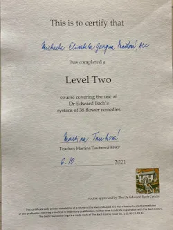 Certifikát Level 2 z Centra Dr. Bacha v Londýně